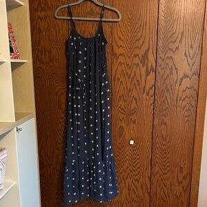 Old Navy Dark Blue Polka Dot Maxi Dress